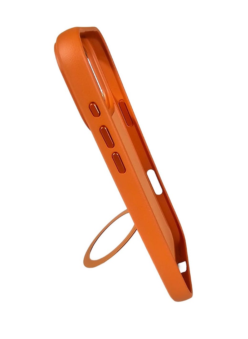 غطاء MagSafe مع حامل حلقي لهاتف iPhone 17 Pro Max، برتقالي – مقاوم للصدمات - Image 3